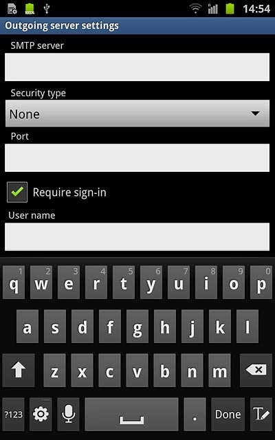 Press the drop down list below Security type.