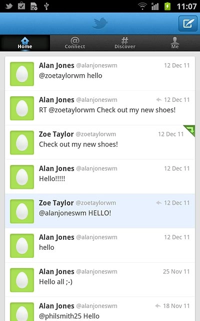 You can now use the application.Please note that Twitter isn't part of the original application package and therefore only a general description is given here.You have a number of options, such as:Write status updatesView status updates from people you followView messages sent directly to youTurn status updates on or off