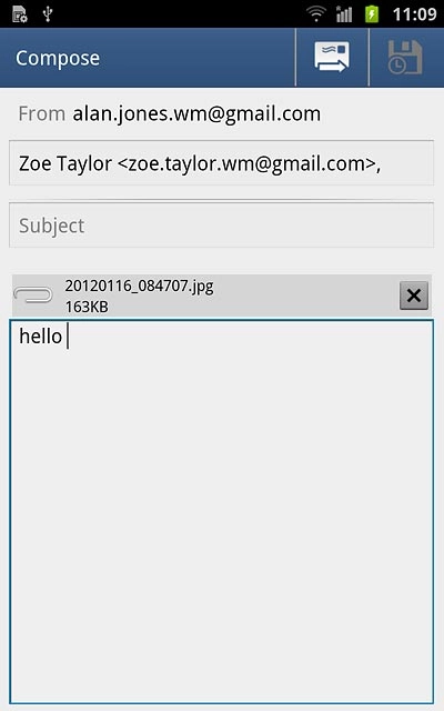 Press the send icon.