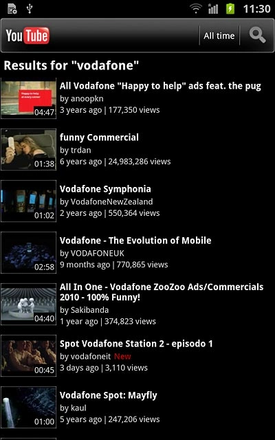 Press the required video clip.