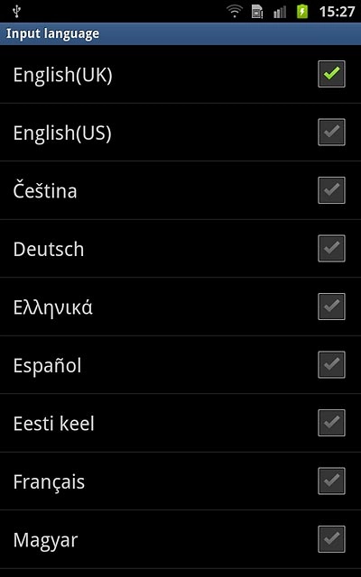 When the box next to a language is ticked (V), it's selected.