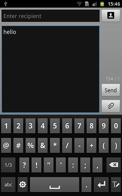 Press abc to return to text input.