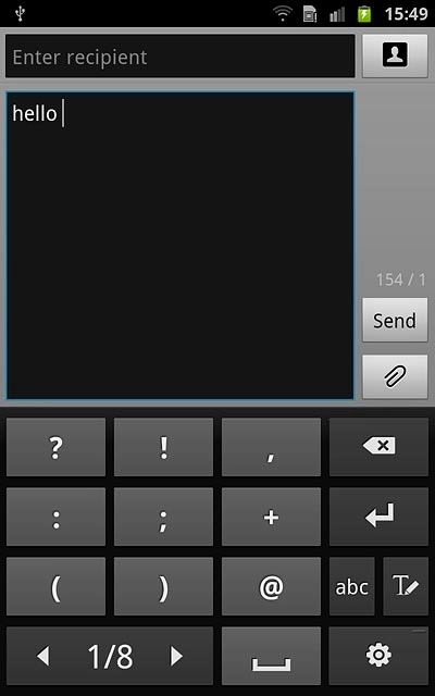 Press abc to return to text input.