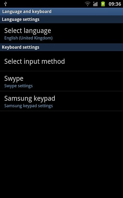 Press Select language.