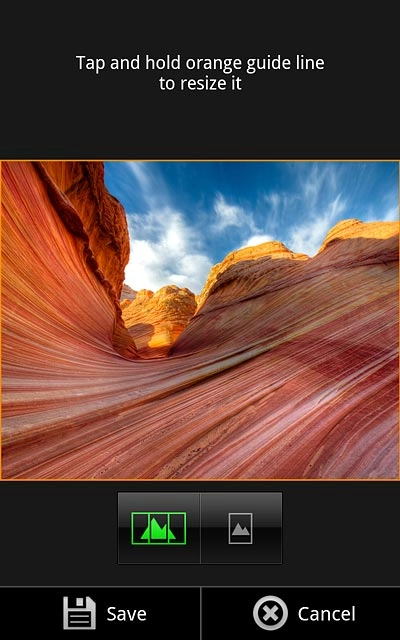Drag the frame to the required position to select the required detail.
