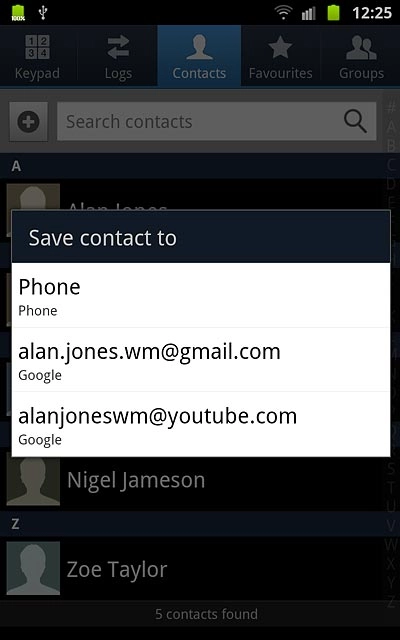 Press the required phone book.