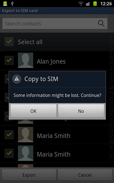 Press OK to confirm.