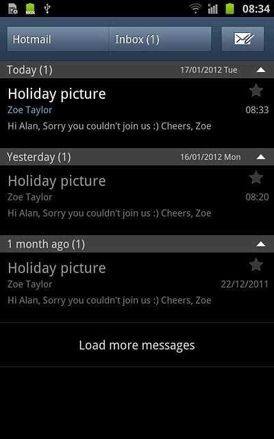 Press the new email message icon.