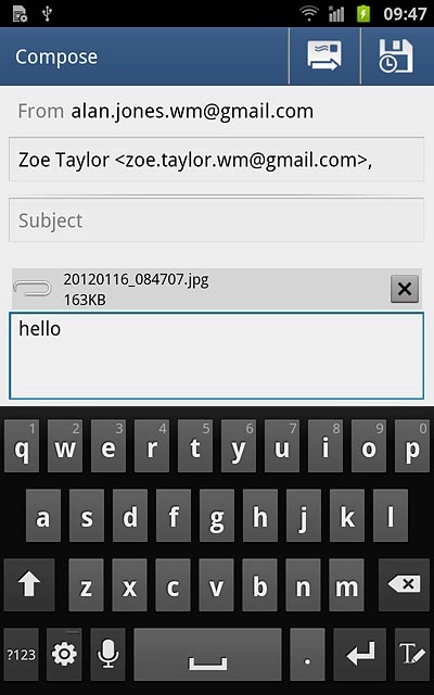 Press the send icon.