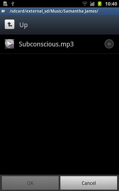 Press the field next to the required alarm tone.