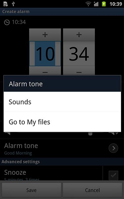 If you select Sounds: