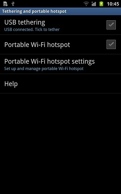 Press Portable Wi-Fi hotspot settings.