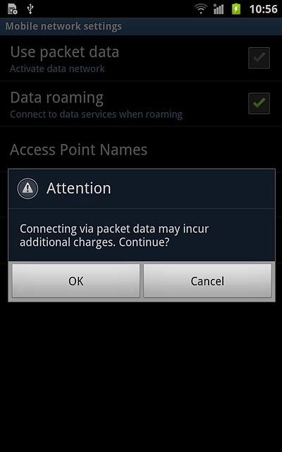 Press OK, if required.