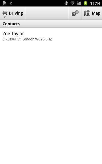 Contacts with addresses are displayed.Press the required contact.
