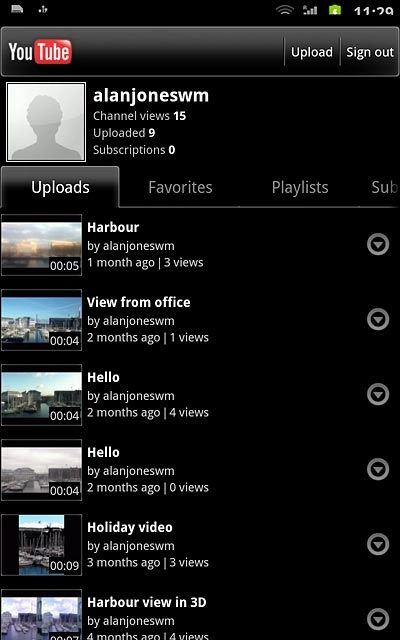Press the required video clip.