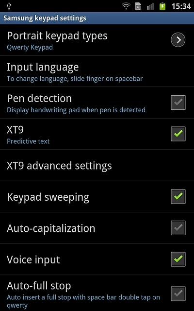 When the box next to the menu item is ticked (V), the function is turned on.