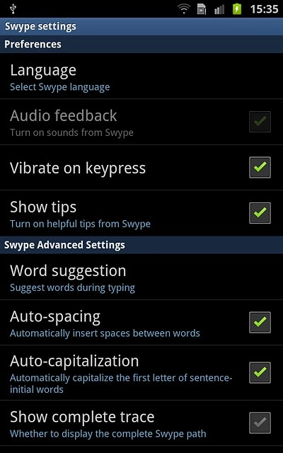 Press Word suggestion.