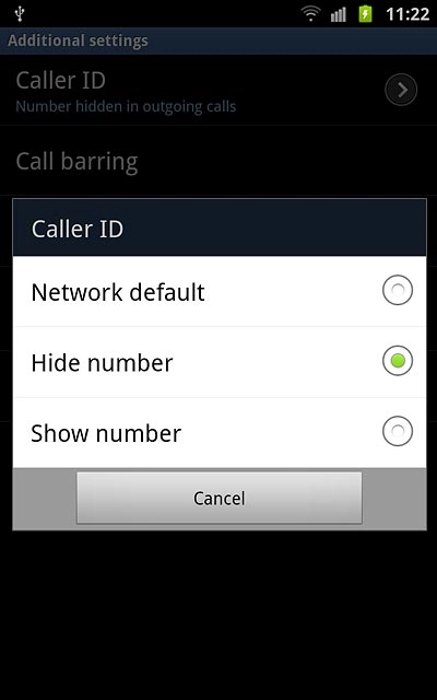 Press Hide number or Show number.