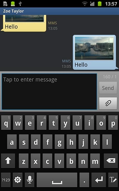 Press Tap to enter message.Write the picture message.