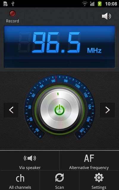 Press Via speaker or Via earphone (depending on the current setting).