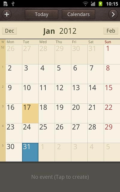 Press the required date to highlight it.