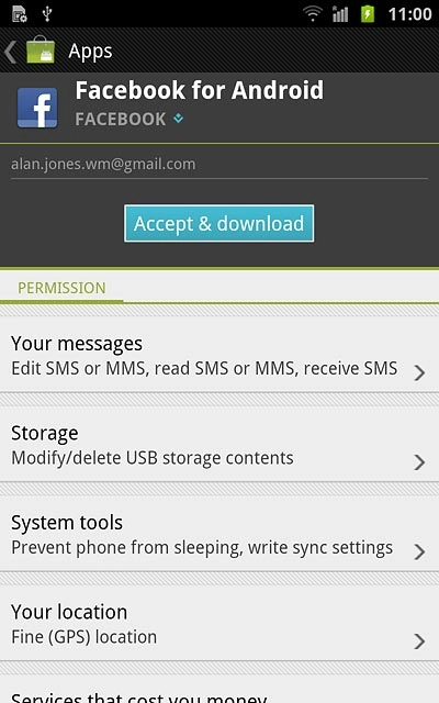Press Accept & download to confirm.Wait a moment while the application is downloaded and installed.