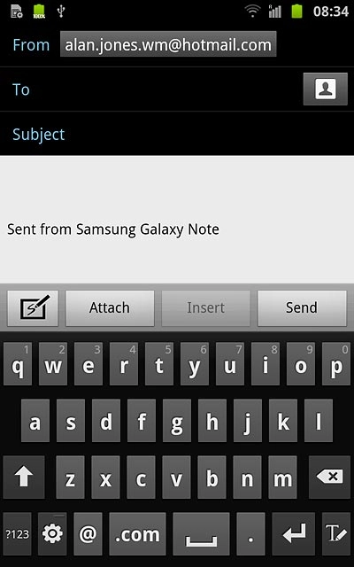 Press the field next to To.Key in the first letters of the required contact.Matching contacts are displayed.