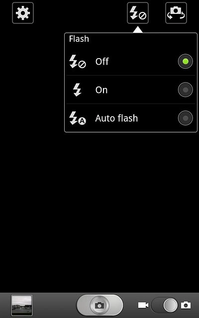 Press the required setting.