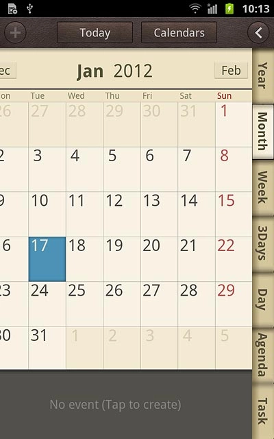 Press the required view.