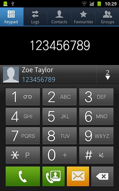 Key in the required number and press the call icon.