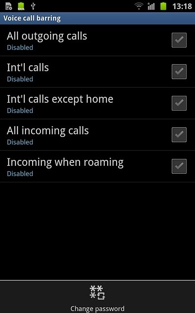 Press Change password.
