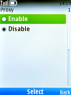 Scroll to Enable and press the Navigation key.