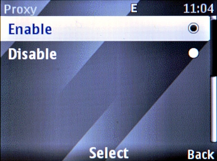 Scroll to Enable and press the Navigation key.