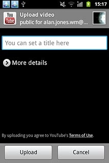 Key in text for the video clip.Press Upload.