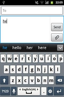 Press the required word to insert it.