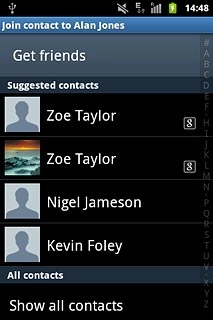 If no contacts are suggested:Press Show all contacts.