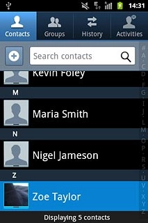 Press the required contact.