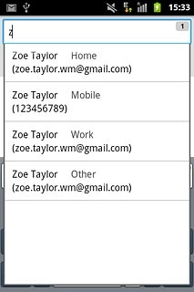 Press the required contact.