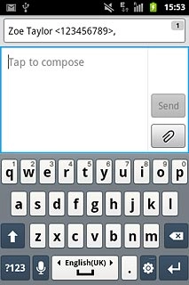 Press Tap to compose.Write the text for your picture message.