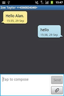 Press and hold the required text message until a pop-up menu is displayed.
