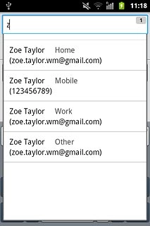 Press the required contact.