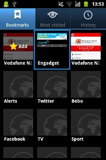 Press the required bookmark.