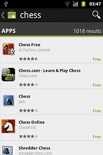 Press the required application.