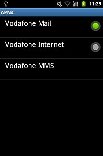 Press the field next to Vodafone Mail to fill in the field.