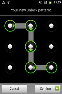 Repeat the selected phone lock code and press Confirm.