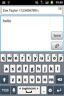 Press Send when you've written your text message.