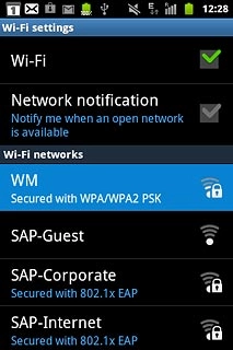 A list of Wi-Fi networks within range is displayed.Press the required Wi-Fi network.