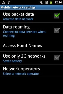 Press Use only 2G networks to turn the function on or off.