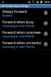 Press one of the following options:Always forward