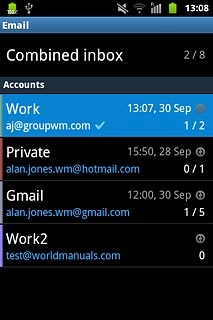 Press the required email account.
